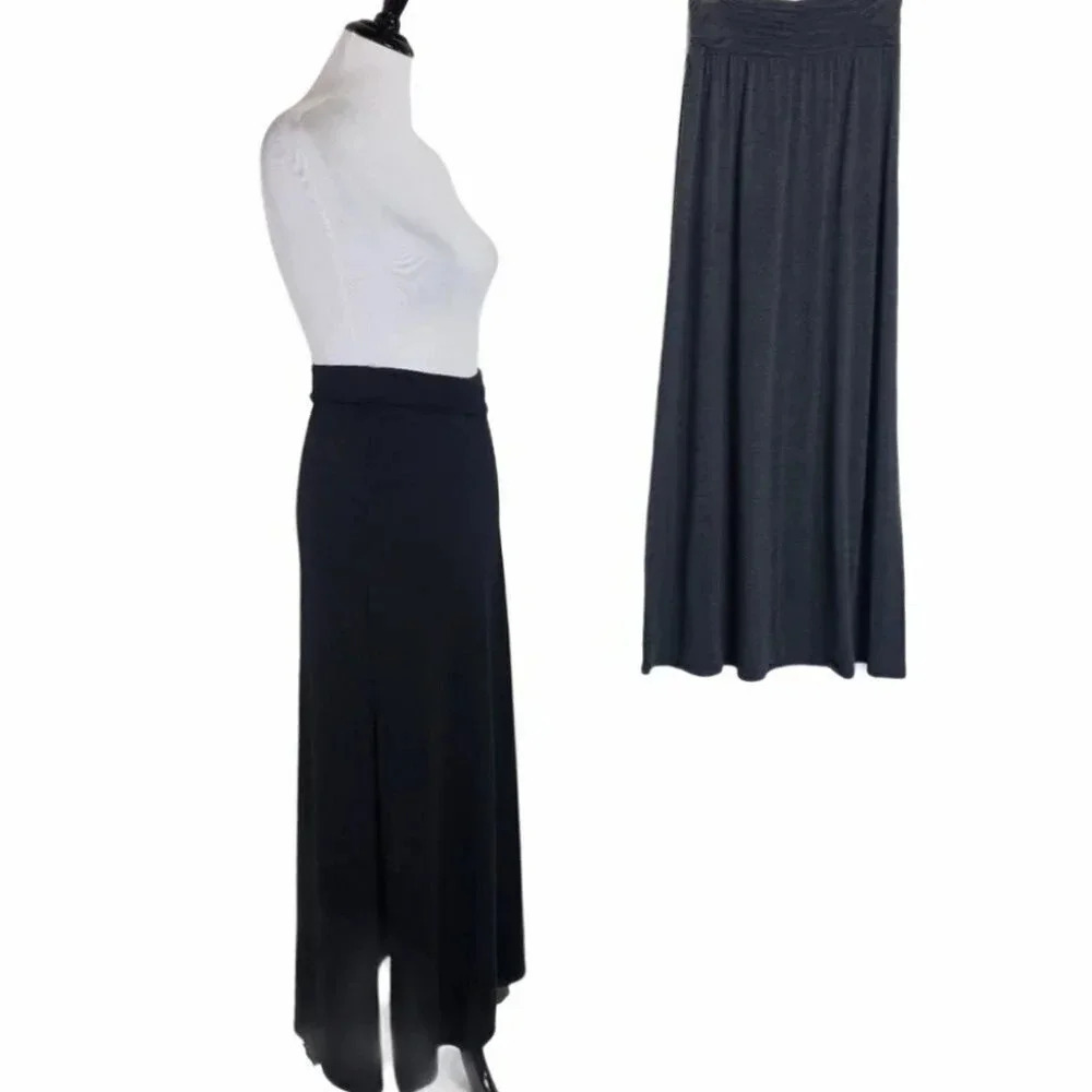 Joe B 2 pack S Gray maxi & black maxi with side slits